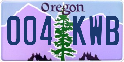 OR license plate 004KWB