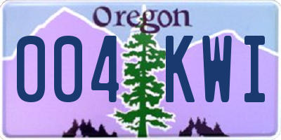 OR license plate 004KWI