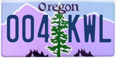 OR license plate 004KWL