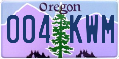 OR license plate 004KWM