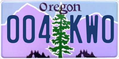 OR license plate 004KWO
