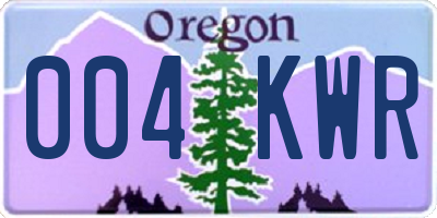OR license plate 004KWR
