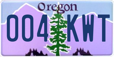 OR license plate 004KWT