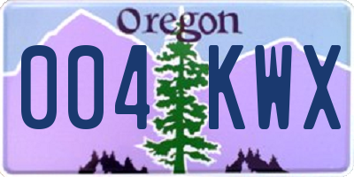 OR license plate 004KWX