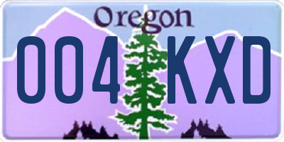 OR license plate 004KXD