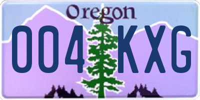 OR license plate 004KXG