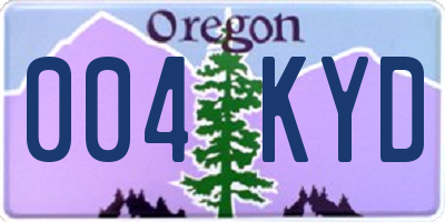 OR license plate 004KYD