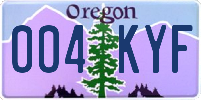 OR license plate 004KYF