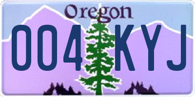 OR license plate 004KYJ