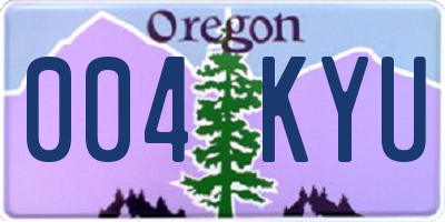 OR license plate 004KYU