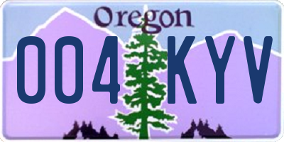 OR license plate 004KYV