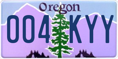 OR license plate 004KYY