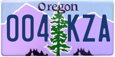 OR license plate 004KZA