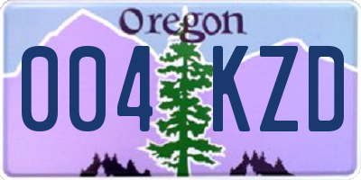 OR license plate 004KZD