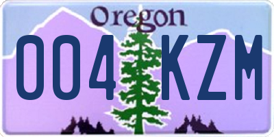 OR license plate 004KZM