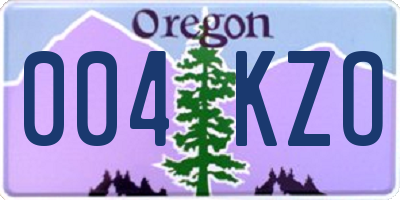 OR license plate 004KZO