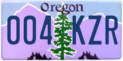 OR license plate 004KZR