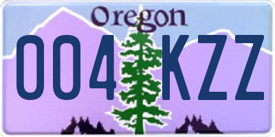 OR license plate 004KZZ