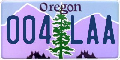 OR license plate 004LAA