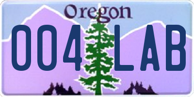 OR license plate 004LAB