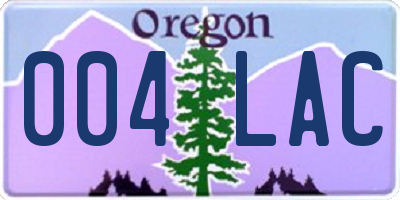 OR license plate 004LAC