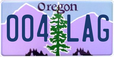 OR license plate 004LAG