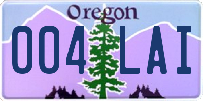 OR license plate 004LAI