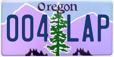 OR license plate 004LAP