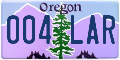 OR license plate 004LAR