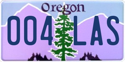 OR license plate 004LAS