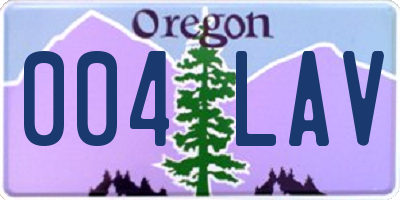 OR license plate 004LAV