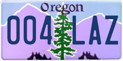 OR license plate 004LAZ