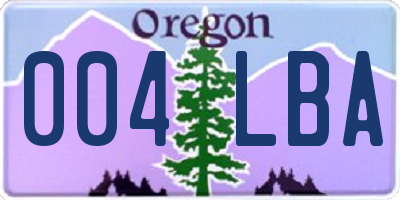 OR license plate 004LBA