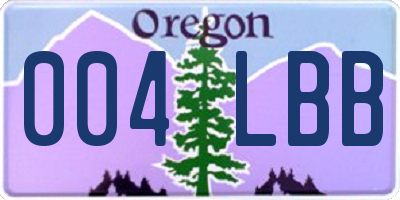 OR license plate 004LBB