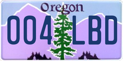 OR license plate 004LBD