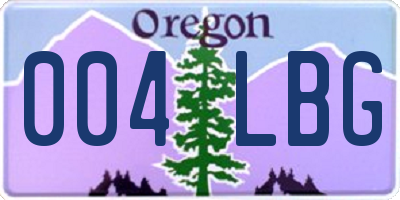 OR license plate 004LBG