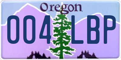 OR license plate 004LBP