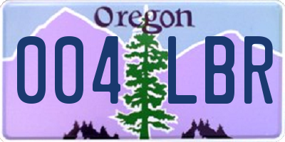 OR license plate 004LBR