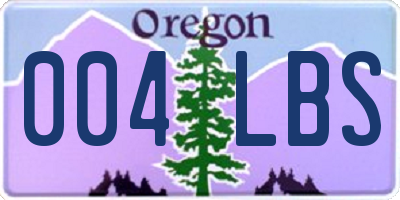 OR license plate 004LBS