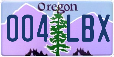 OR license plate 004LBX