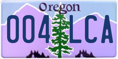 OR license plate 004LCA