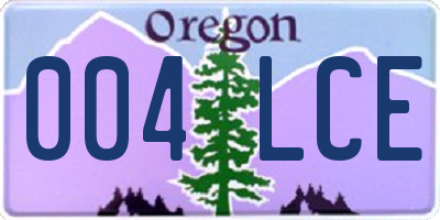 OR license plate 004LCE