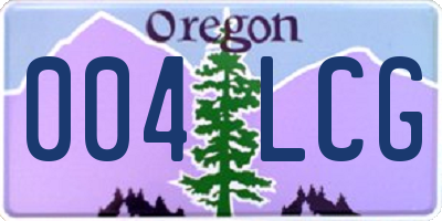OR license plate 004LCG