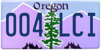 OR license plate 004LCI