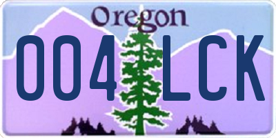 OR license plate 004LCK