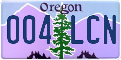 OR license plate 004LCN