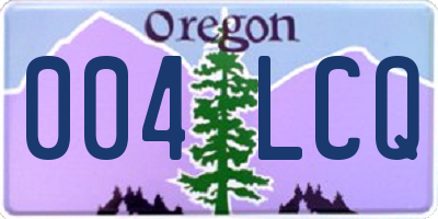 OR license plate 004LCQ