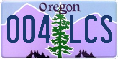 OR license plate 004LCS