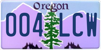 OR license plate 004LCW