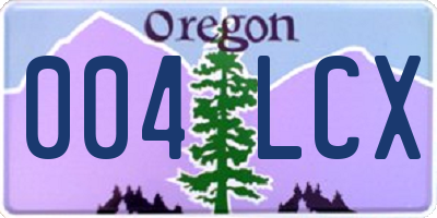 OR license plate 004LCX